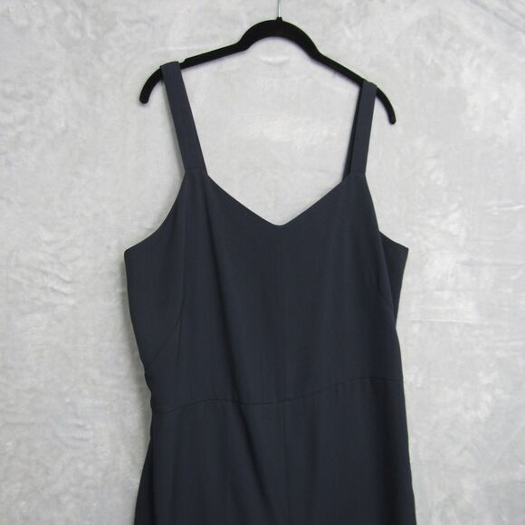 Everlane Jumpsuit Womens 14 Navy Blue Cropped Sleeveless Lightweight One Piece - Picture 4 of 13